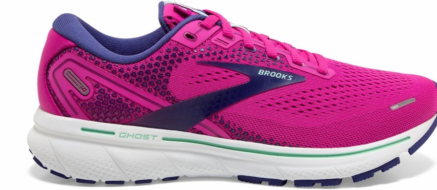 Footwear * | Brooks Women'S Ghost 14 (612 Fuchsia/Yucca/Navy)