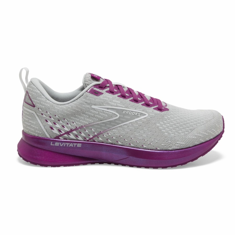 Footwear * | Brooks Women'S Levitate 5 (003 Grey/Lavender/Baton Rouge)