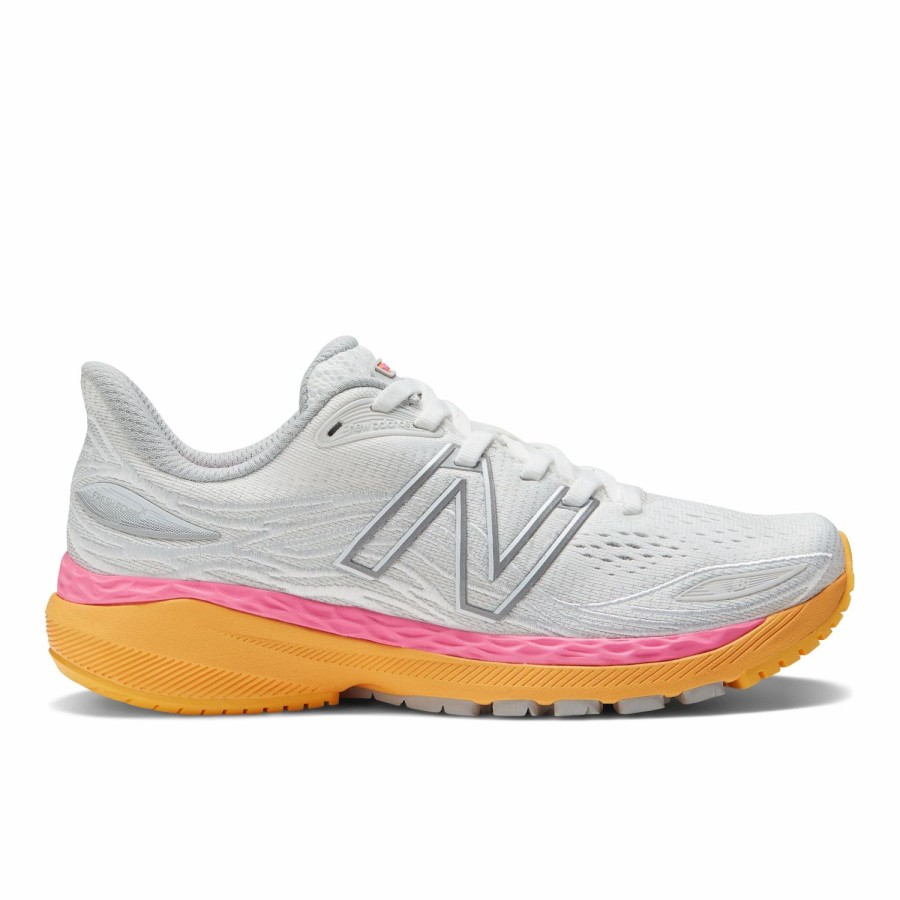 Footwear * | New Balance Women'S 860 V12 (A White/Vibrant Orange/Vibrant Pink)