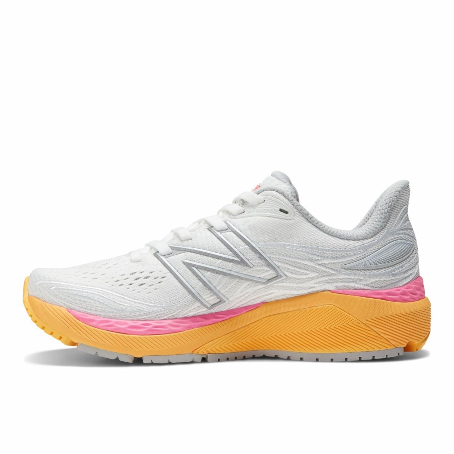 Footwear * | New Balance Women'S 860 V12 (A White/Vibrant Orange/Vibrant Pink)