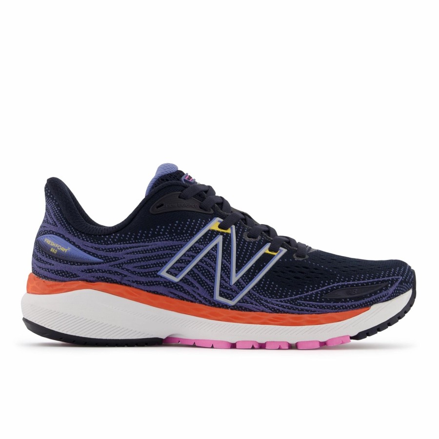 Footwear * | New Balance Women'S 860 V12 (G Eclipse/Night Sky/Vibrant Orange)