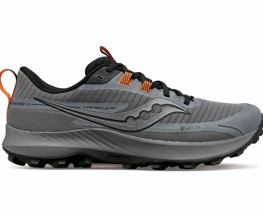 Footwear * | Saucony Men'S Peregrine 13 Gtx (05 Gravel/Black)