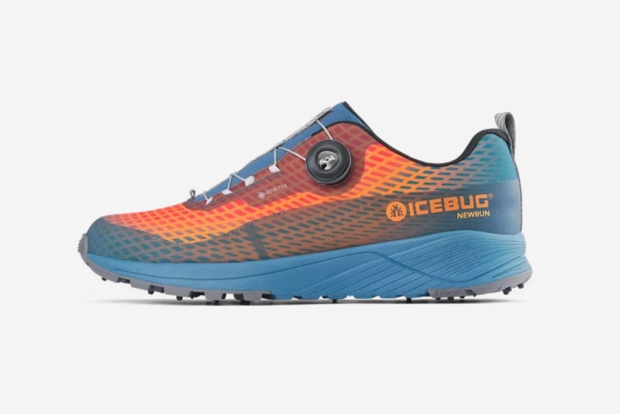 Footwear * | Icebug Men'S Newrun Bugrip Gtx (9C Mist Blue/Fire Orange)