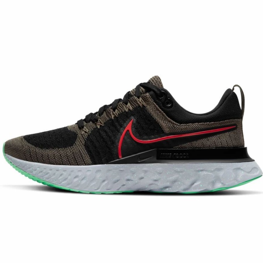 Footwear * | Nike Men'S React Infinity Run Flyknit 2 (200 Ridgerock/Chile Red/Black/Green Glow)