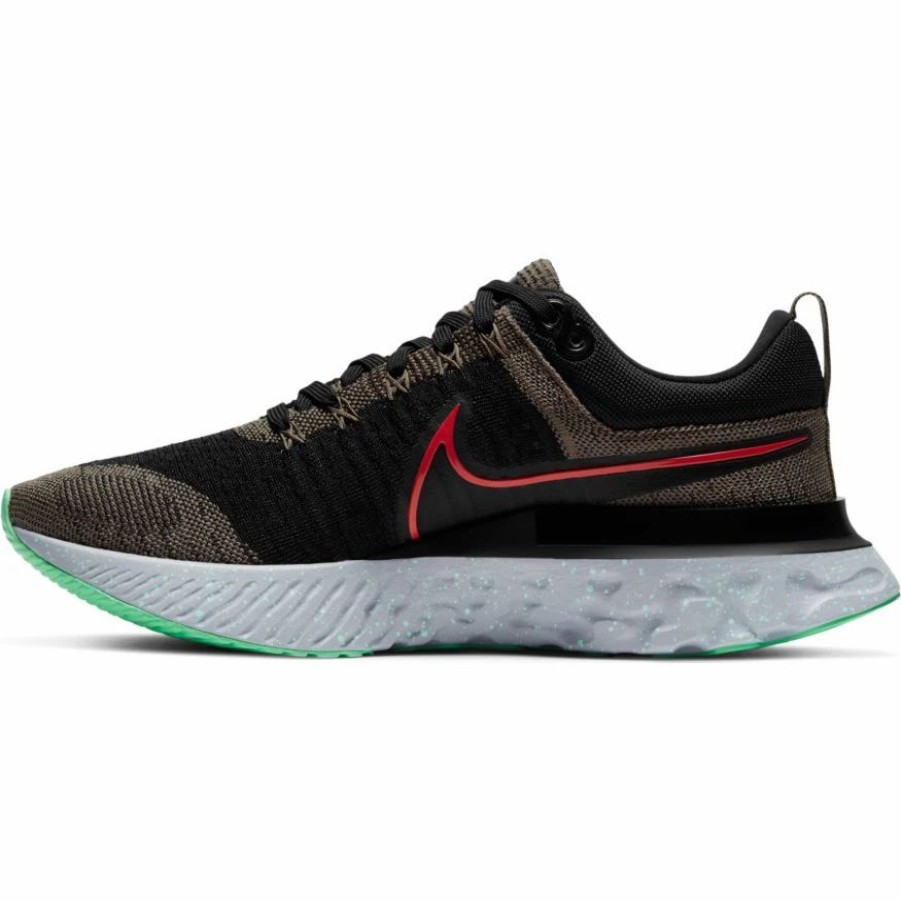 Footwear * | Nike Men'S React Infinity Run Flyknit 2 (200 Ridgerock/Chile Red/Black/Green Glow)