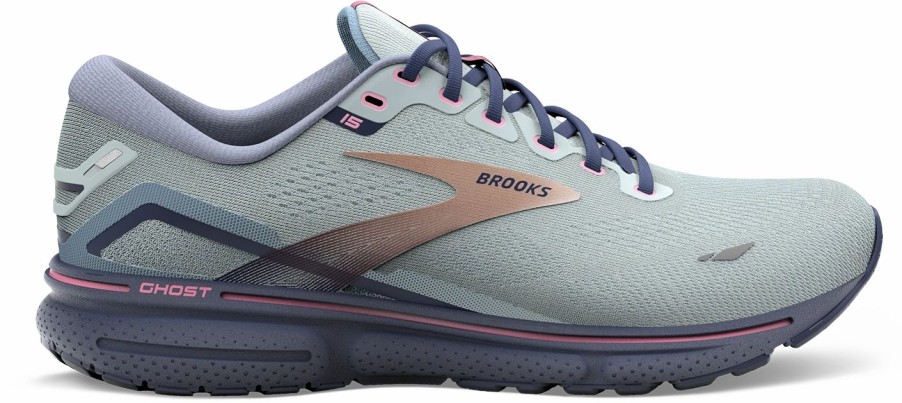 Footwear * | Brooks Women'S Ghost 15 (492 Spa Blue/Neo Pink/ Copper)