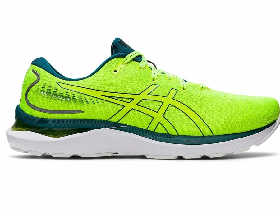 Footwear * | Asics Men'S Gel-Cumulus 24 (750 Safety Yellow/Velvet Pine)