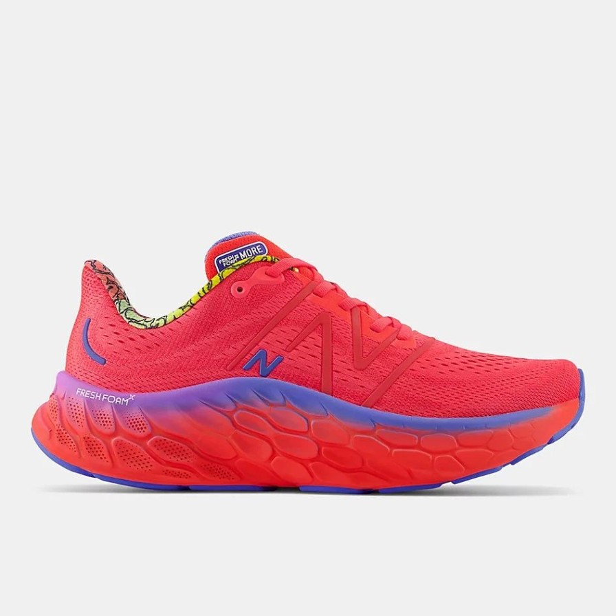 Footwear * | New Balance Men'S Fresh Foam More V4 (Lr Electric Red/Bright Lapis)