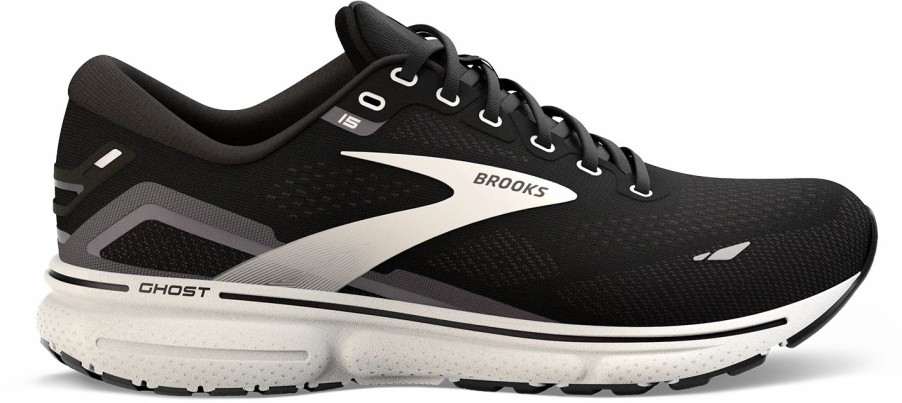 Footwear * | Brooks Men'S Ghost 15 Wide (012 Black/Blackened Pearl/White)