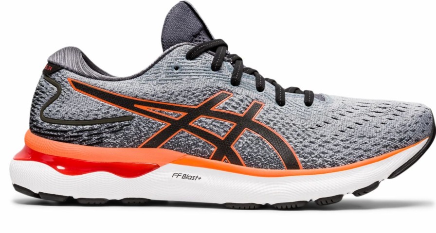 Footwear * | Asics Men'S Gel-Nimbus 24 Wide (020 Sheetrock/Shocking Orange)