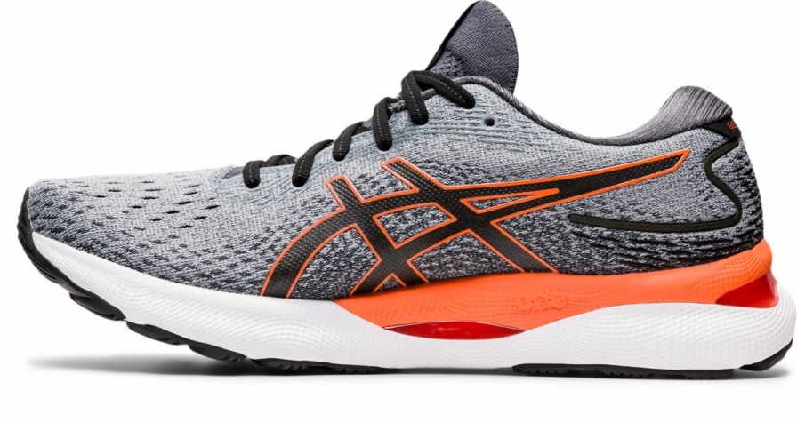 Footwear * | Asics Men'S Gel-Nimbus 24 Wide (020 Sheetrock/Shocking Orange)