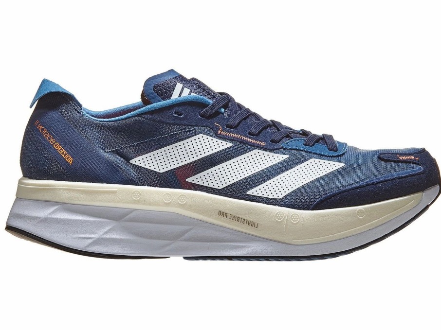 Footwear * | Adidas Men'S Adizero Boston 11 (Steel/White/Orange)