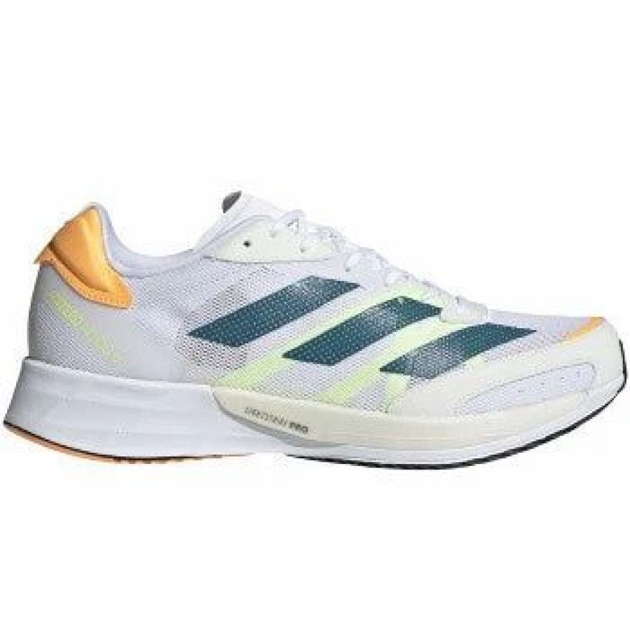 Footwear * | Adidas Men'S Adizero Adios 6 (Ftwr White/Real Teal/Flash Orange)