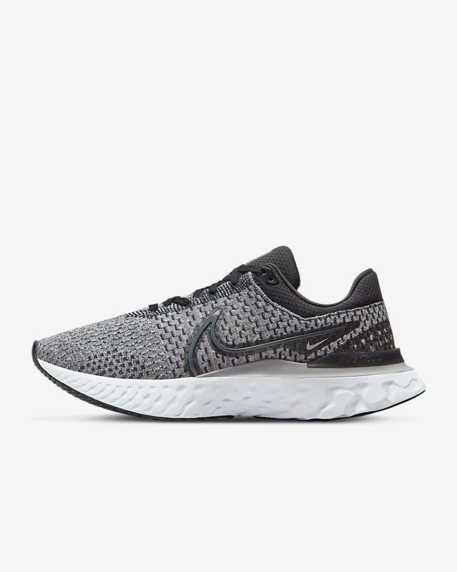 Footwear * | Nike Men'S React Infinity Run Flyknit 3 (006 Black/Grey Fog/White/Dark Smoke Grey)