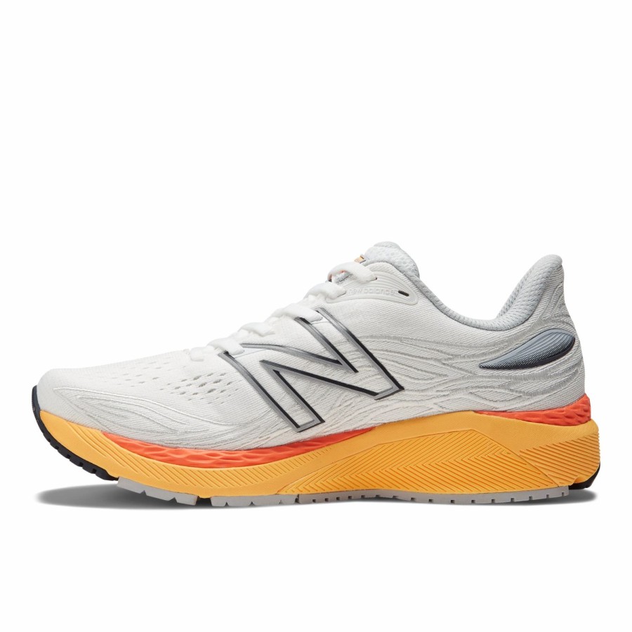 Footwear * | New Balance Men'S 860 V12 (A White/Vibrant Apricot/Vibrant Orange)