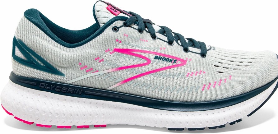 Footwear * | Brooks Women'S Glycerin 19 (110 Ice Flow/Navy/Pink)