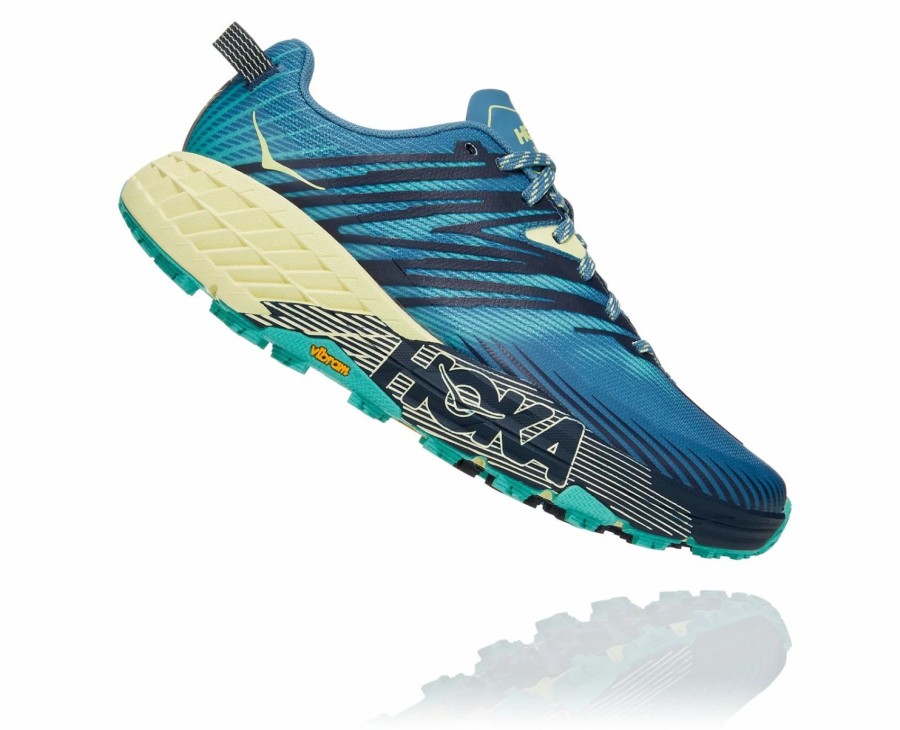 Footwear * | Hoka Women'S Speedgoat 4 (Pblg Provincial Blue/Luminary Green)