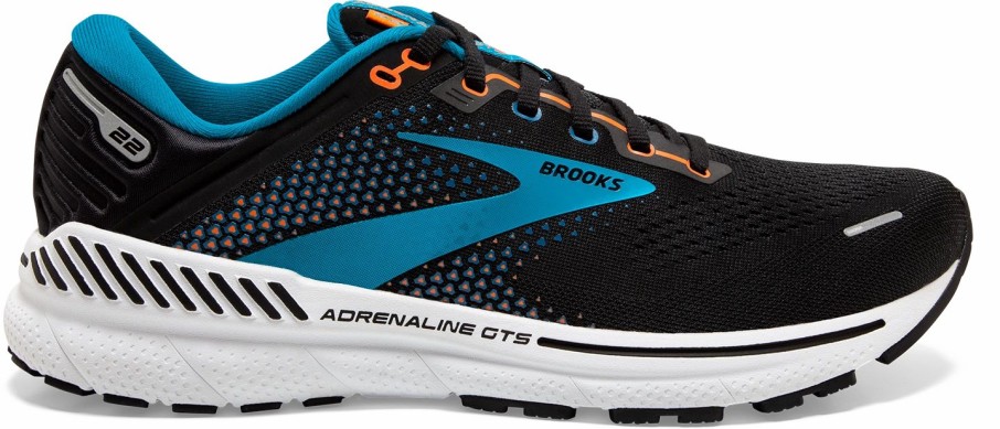 Footwear * | Brooks Men'S Adrenaline Gts 22 (034 Black/Blue/Orange)